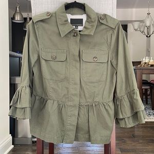 ARMY green statement jacket from Banana Republic.